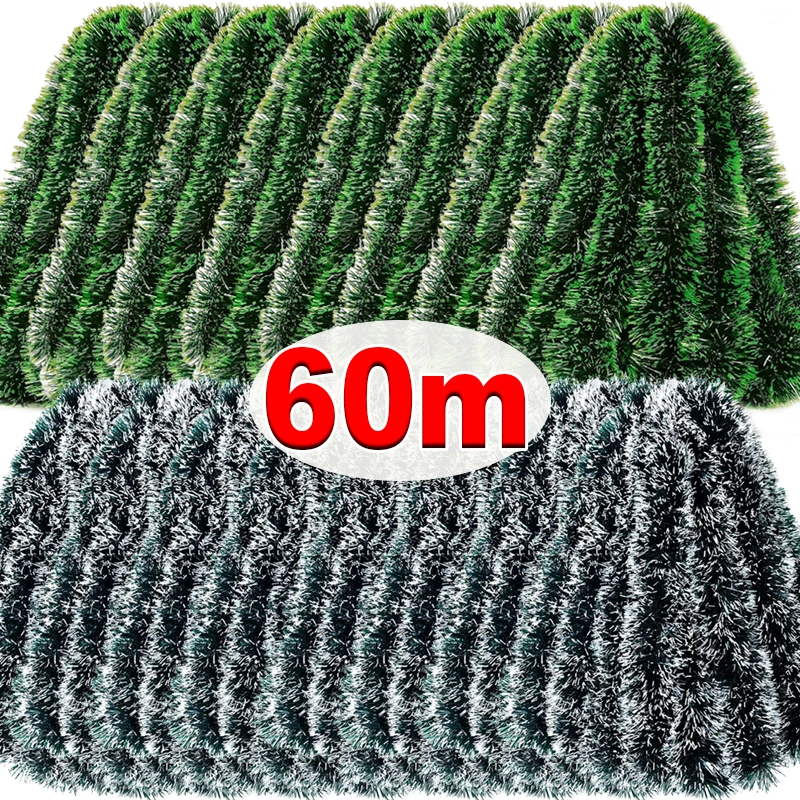 60/4m Christmas Tinsel Ribbons - Tinsel Garland Decoration ulasan dan harga