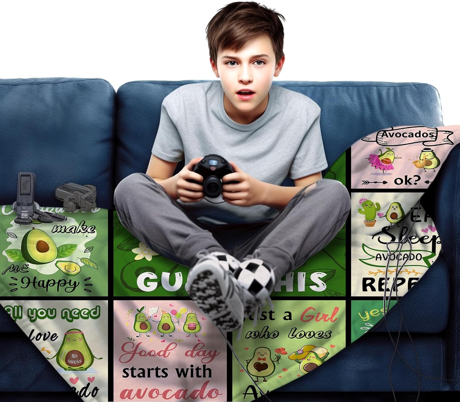 Avocado Blanket Cartoon Avocad - Christmas Throw Blanket ulasan dan harga