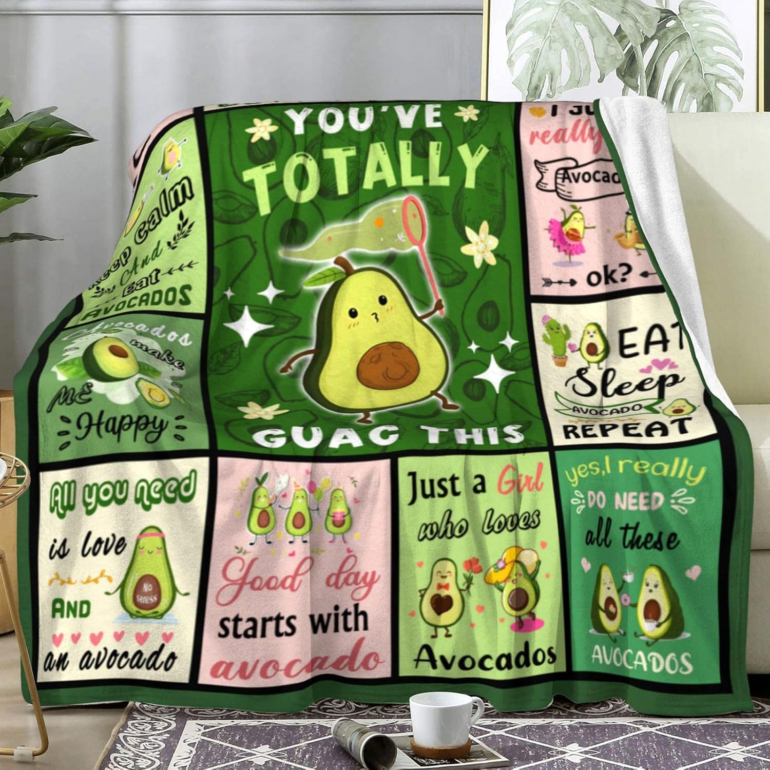 Avocado Blanket Cartoon Avocad - Christmas Throw Blanket ulasan dan harga