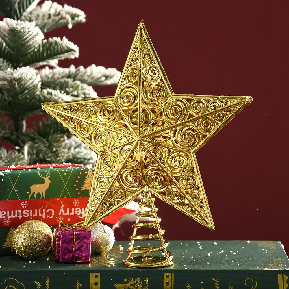 Gold Glitter Christmas Tree To - Star Tree Topper ulasan dan harga