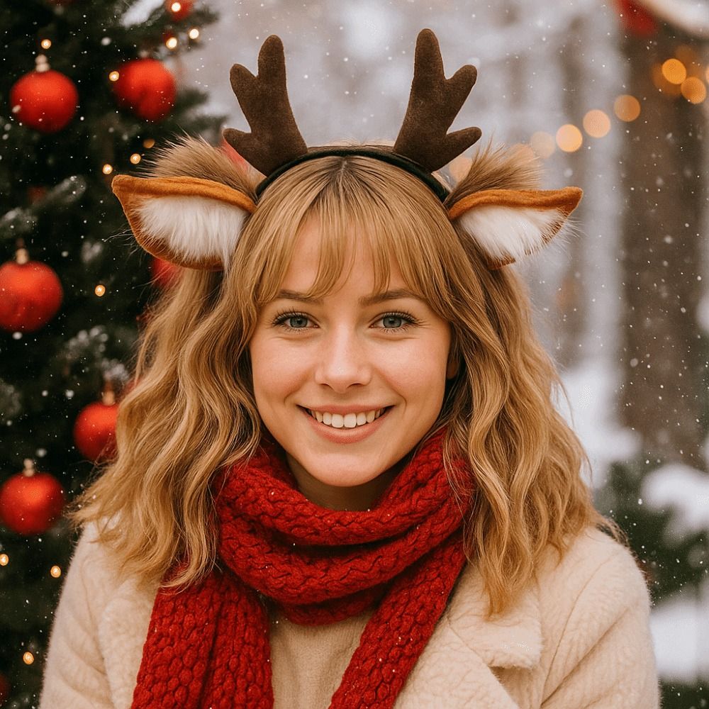 Unisex Deer Ears Reindeer Antl - Reindeer Antlers Headband ulasan dan harga