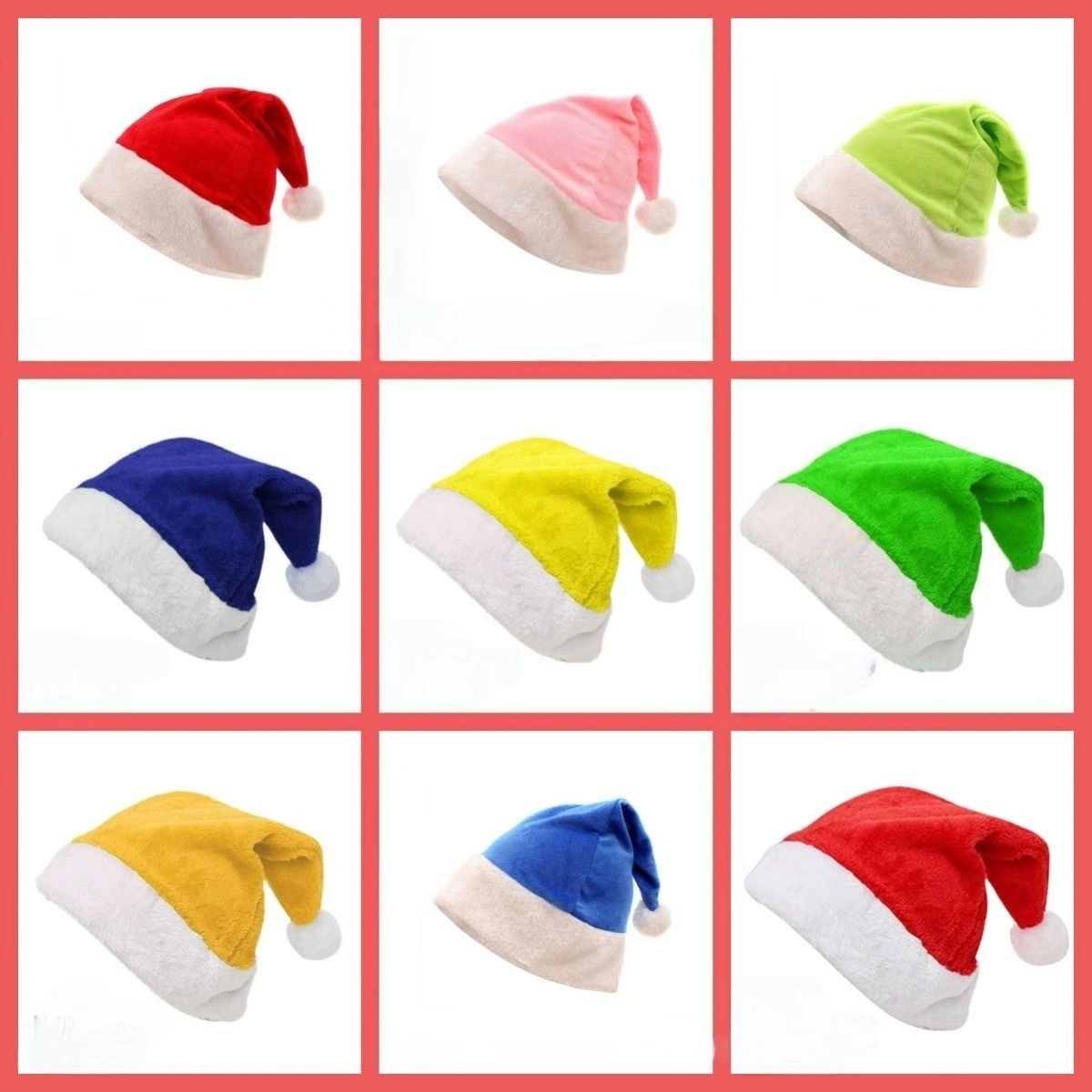 50pcs Christmas Plush Velvet H - Santa Hat Plush ulasan dan harga