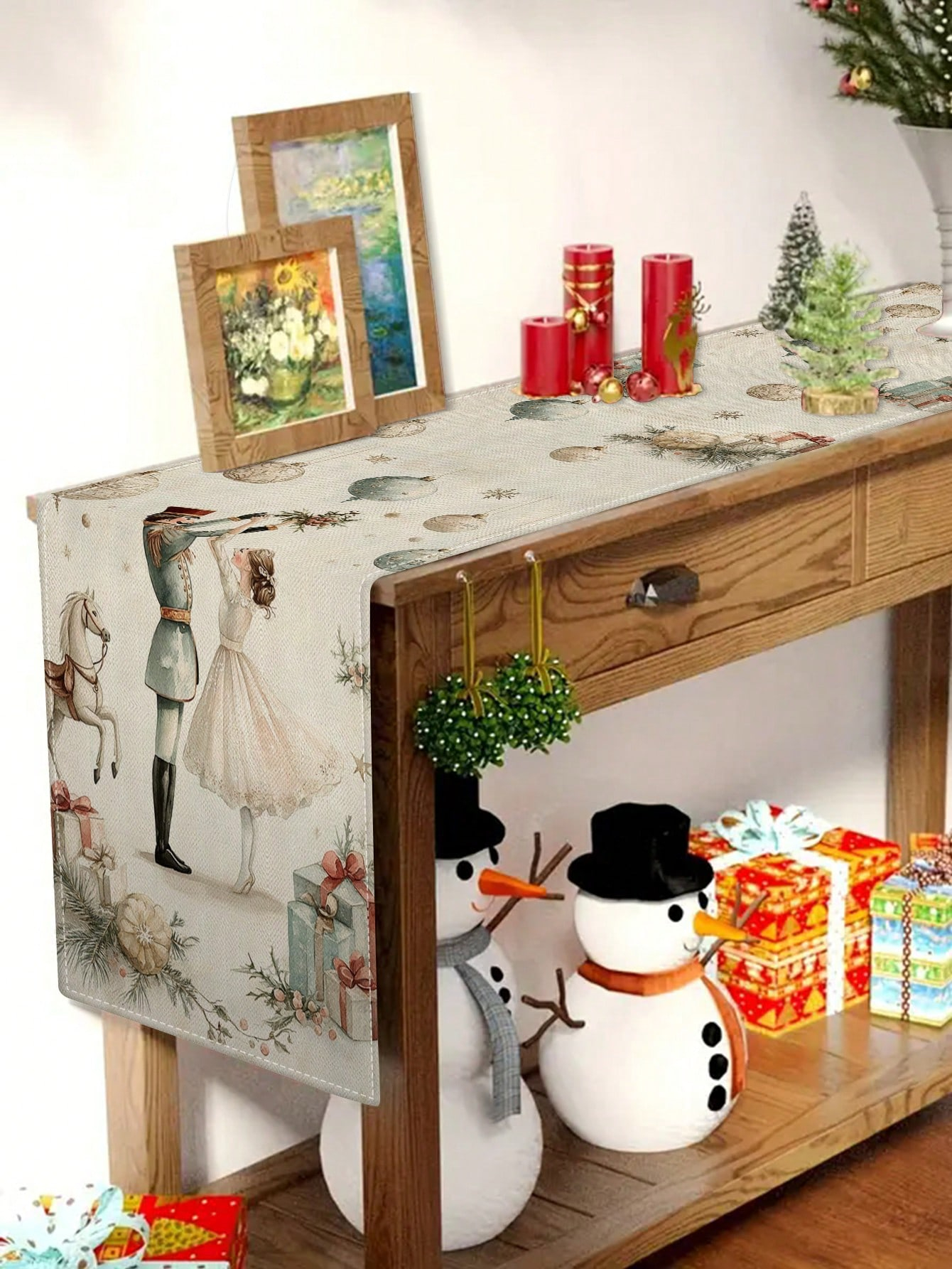 1pc Christmas Nutcracker & Bal - Christmas Table Runner ulasan dan harga