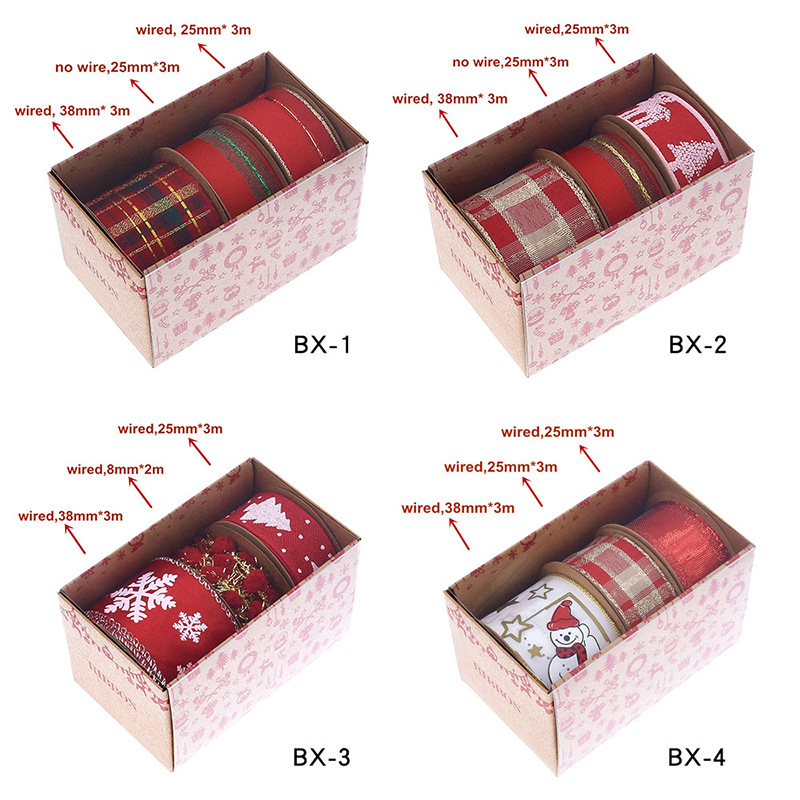 Christmas Ribbon Set Boxed Gif - Gift Box Wrap Set ulasan dan harga