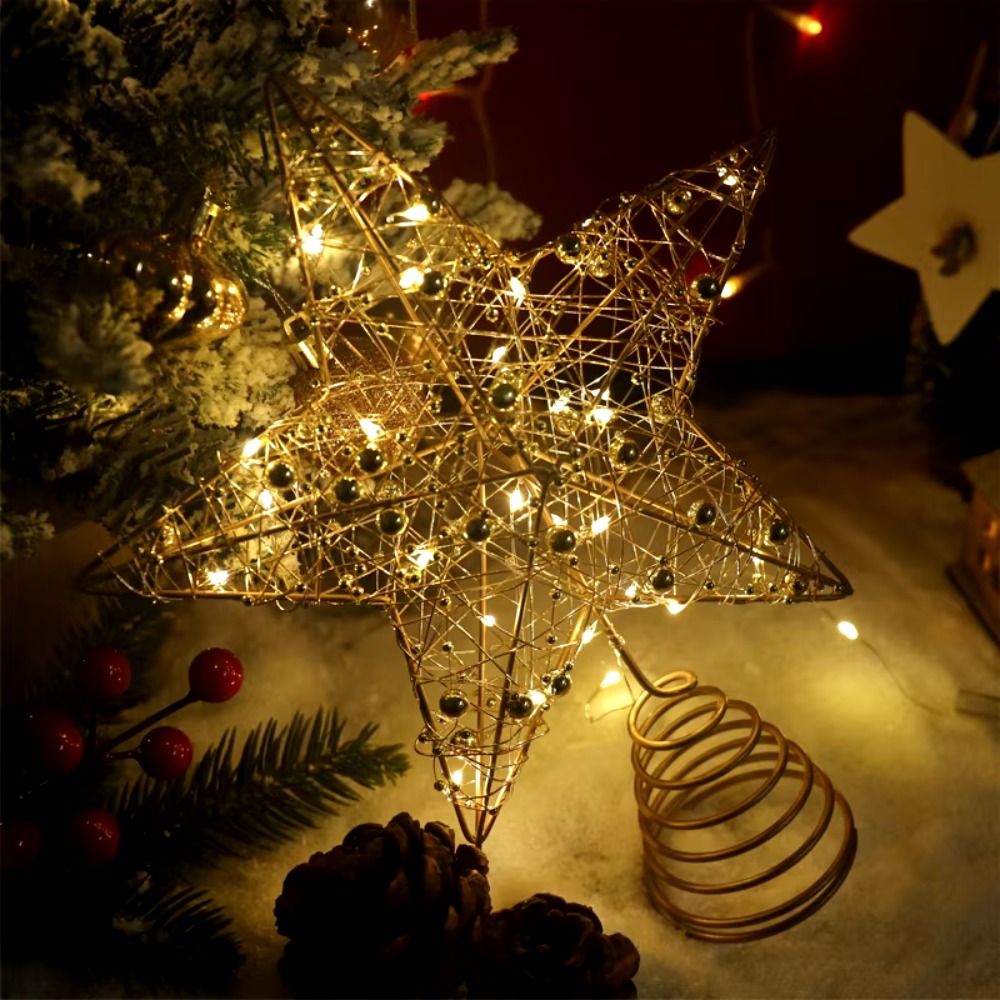 Gold/Silver LED Christmas Tree - Star Tree Topper ulasan dan harga