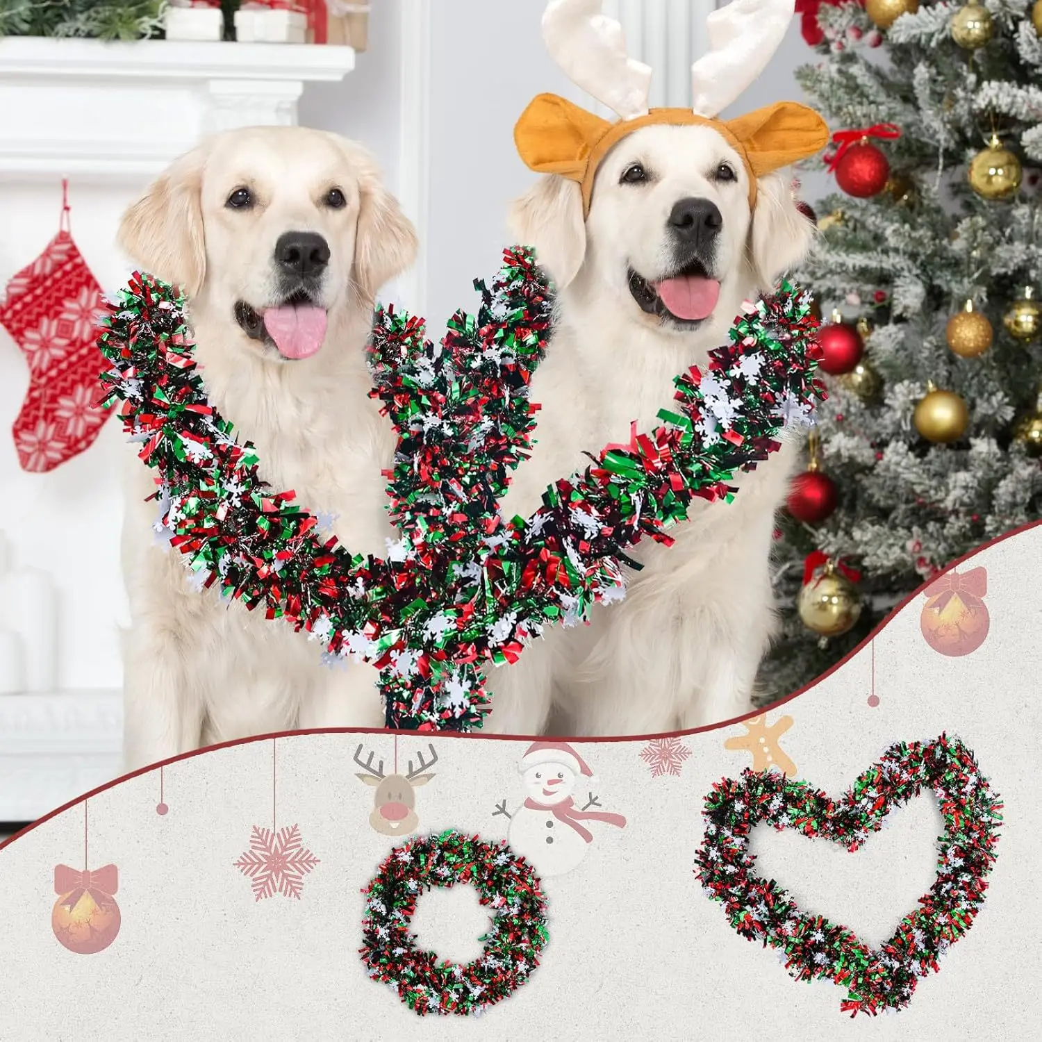 2M Christmas Snowflake Tinsel  - Tinsel Garland Decoration ulasan dan harga