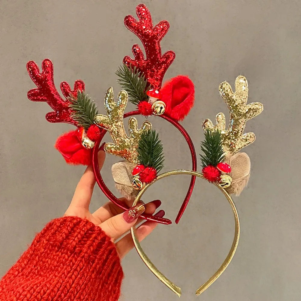 ！Christmas Glitter Deer Antler - Reindeer Antlers Headband ulasan dan harga