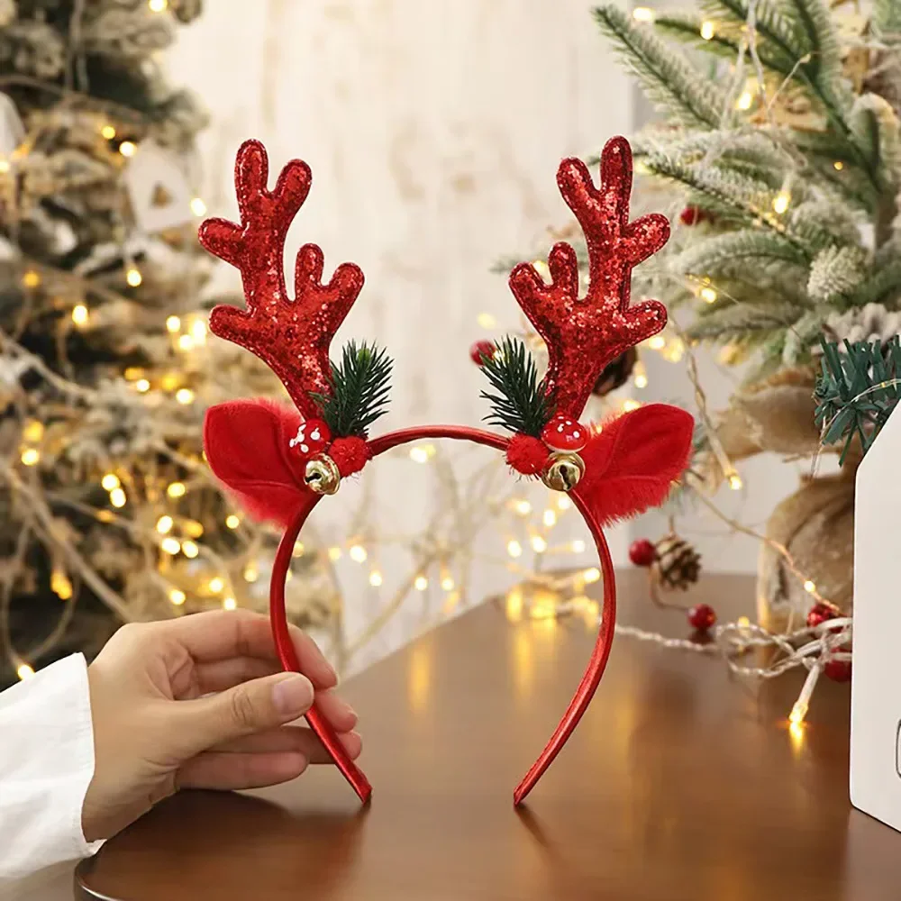 ！Christmas Glitter Deer Antler - Reindeer Antlers Headband ulasan dan harga