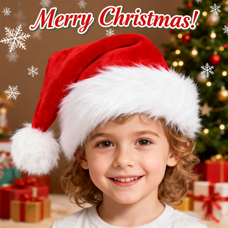 Christmas Santa Hat Xmas Long  - Santa Hat Plush ulasan dan harga