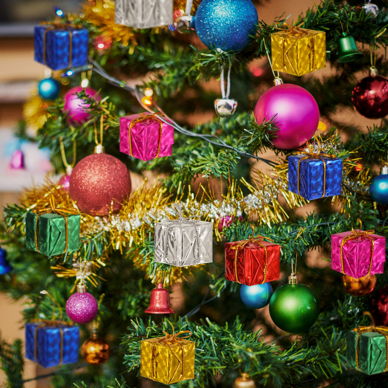 24Pcs Christmas Tree Hanging D - Gift Box Wrap Set ulasan dan harga