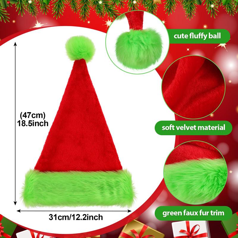 1pc, Santa Claus hat Christmas - Santa Hat Plush ulasan dan harga