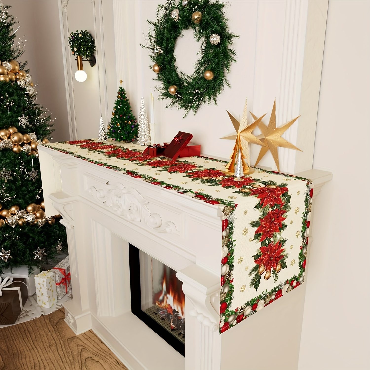 1pc Multi-Size Winter Floral T - Christmas Table Runner ulasan dan harga