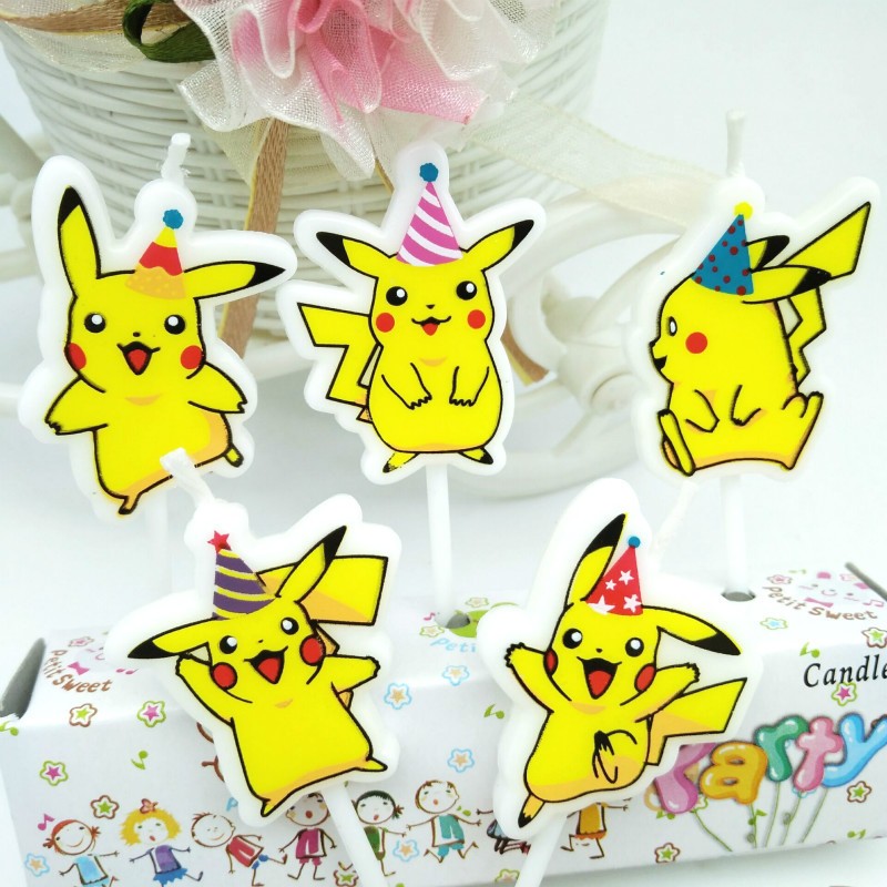 5pcs/lot Pokemon Birthday Cake - Holiday Candle Set ulasan dan harga