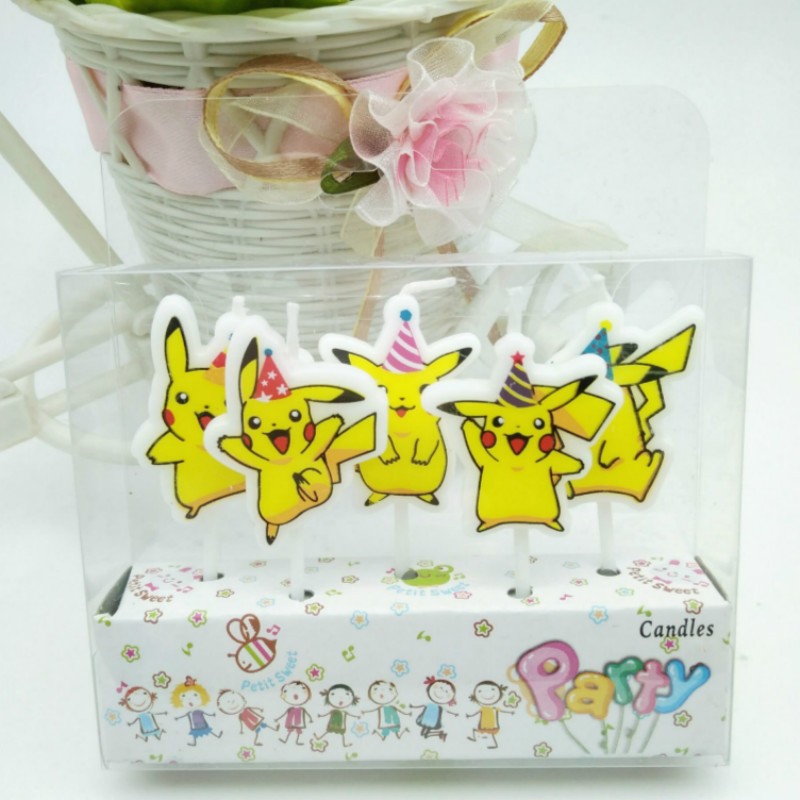 5pcs/lot Pokemon Birthday Cake - Holiday Candle Set ulasan dan harga