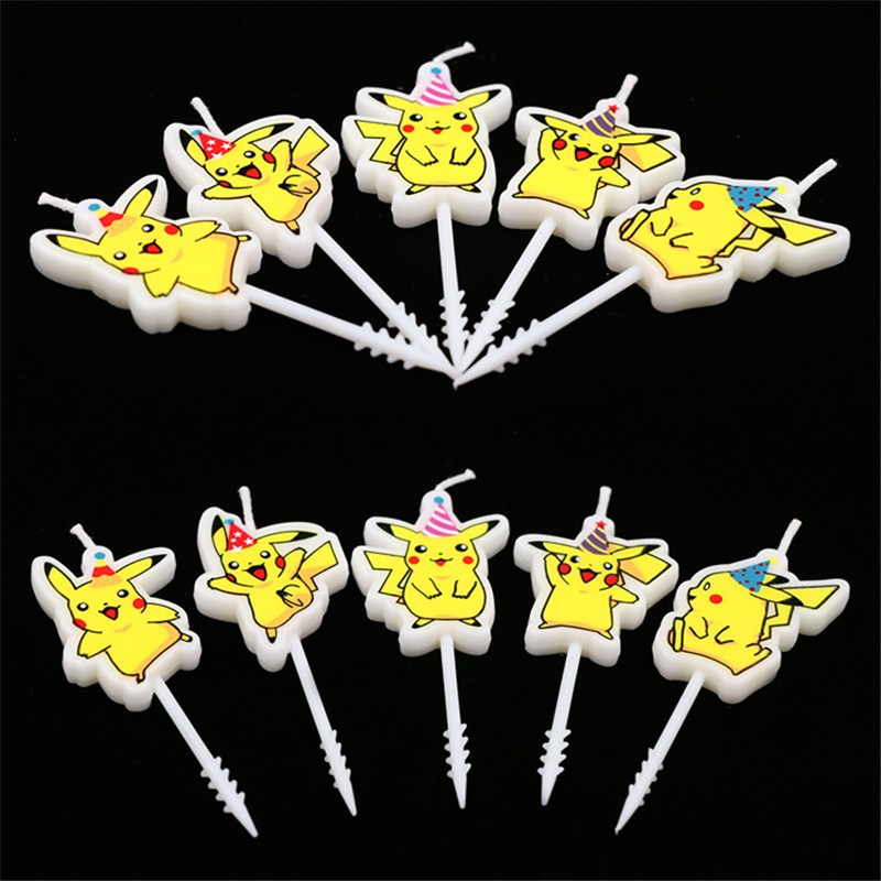 5pcs/lot Pokemon Birthday Cake - Holiday Candle Set ulasan dan harga