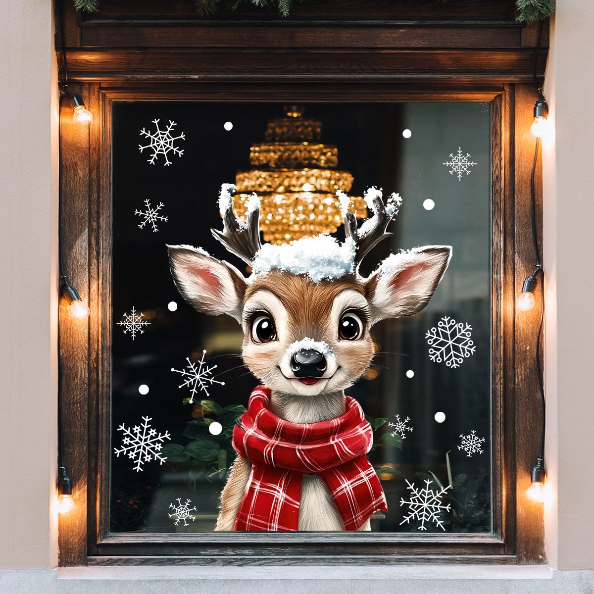 1pc Christmas Scarf Snowflake  - Snowflake Window Decal ulasan dan harga