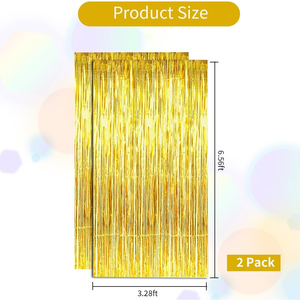 2Pack Gold Metallic Foil Tinse - Tinsel Garland Decoration ulasan dan harga