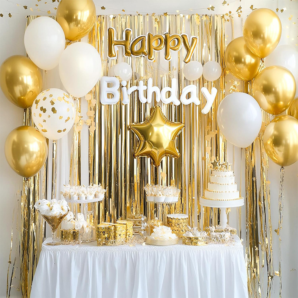 2Pack Gold Metallic Foil Tinse - Tinsel Garland Decoration ulasan dan harga