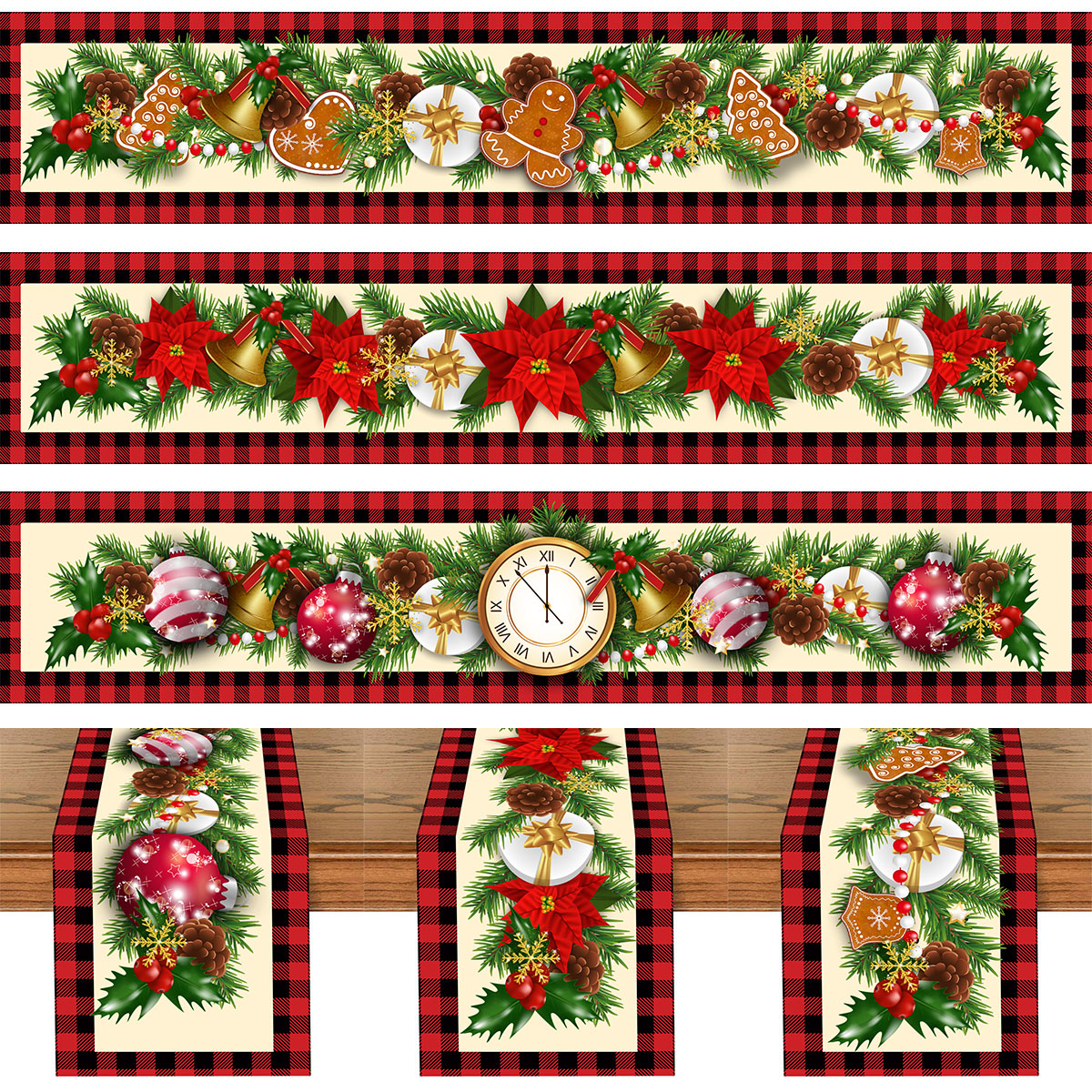 Christmas Table Runner Merry C - Christmas Table Runner ulasan dan harga