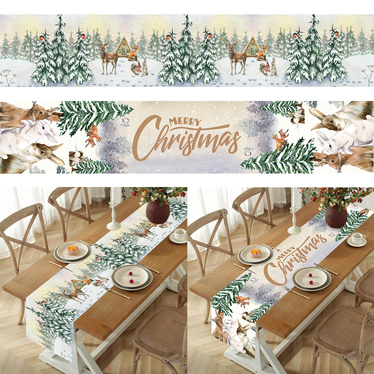 Christmas Table Runner Merry C - Christmas Table Runner ulasan dan harga