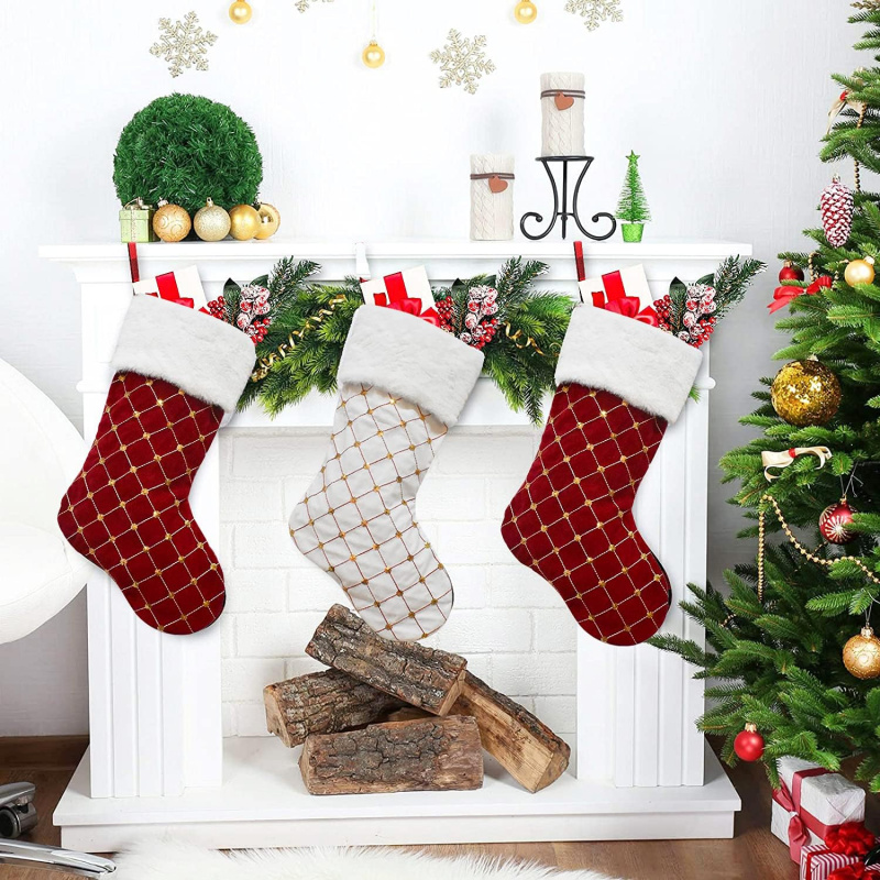 Christmas Stocking Soft Faux F - Christmas Stocking Hanging ulasan dan harga