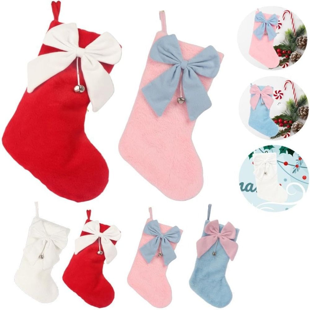 Flannel Christmas Bow Stocking - Christmas Stocking Hanging ulasan dan harga
