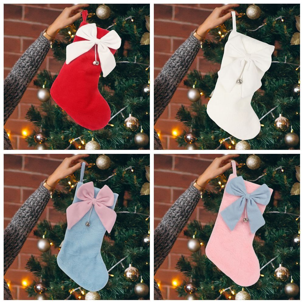 Flannel Christmas Bow Stocking - Christmas Stocking Hanging ulasan dan harga