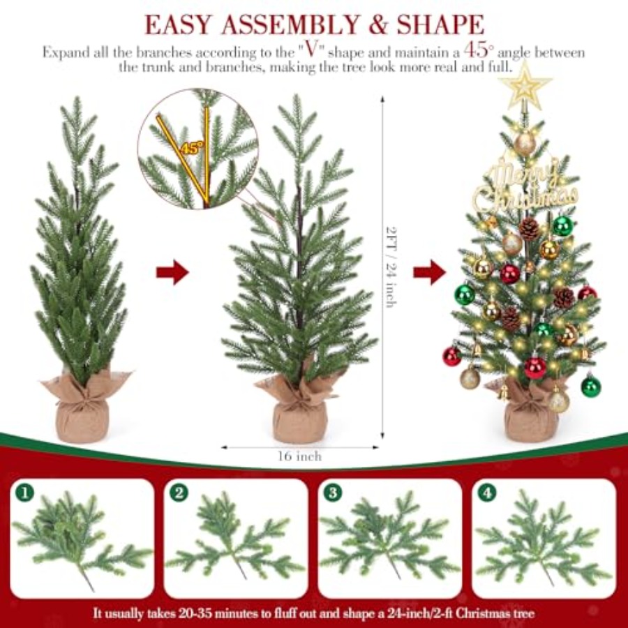 2FT Mini Christmas Tree, Table - Christmas Tree Artificial ulasan dan harga