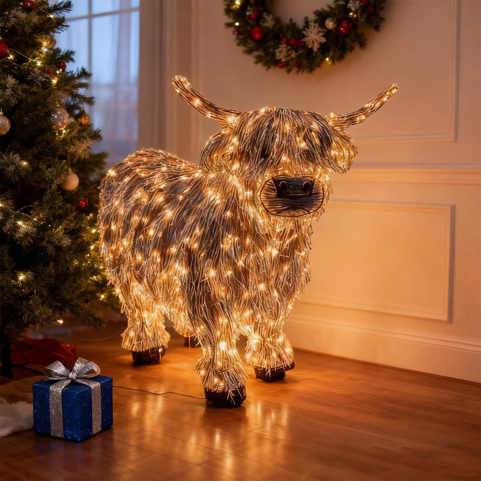 Cow Figurine Light Up 11 Inch  - Christmas Lights Outdoor ulasan dan harga