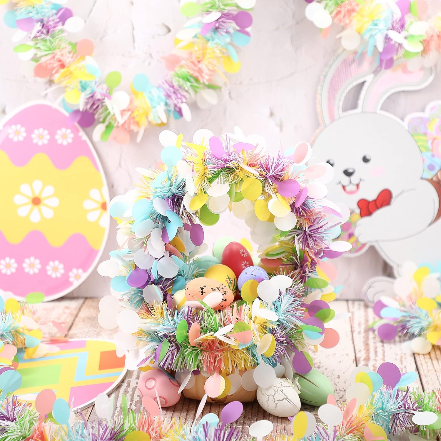 Easter Garland Decor 2PCS Glit - Tinsel Garland Decoration ulasan dan harga