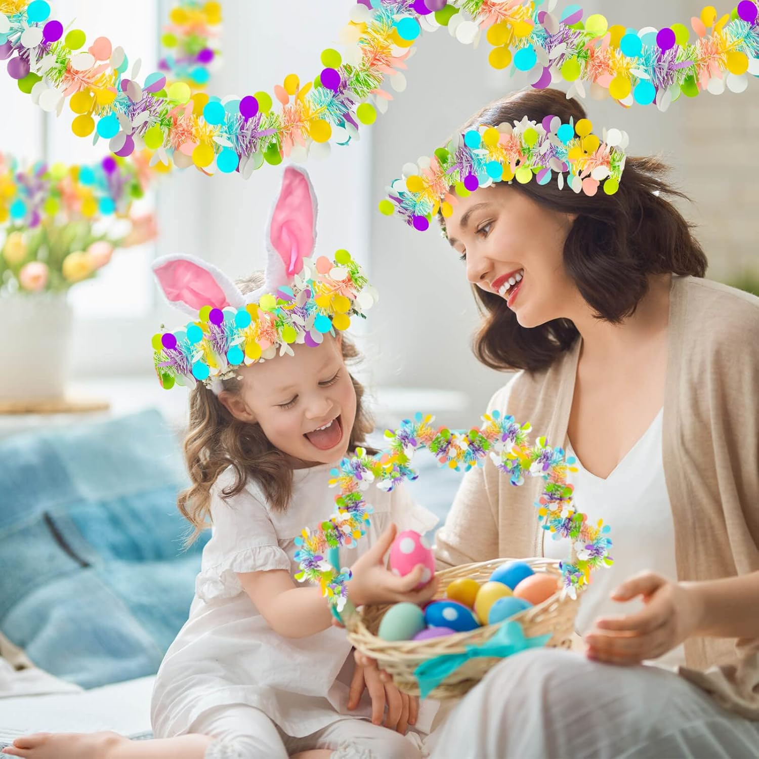 Easter Garland Decor 2PCS Glit - Tinsel Garland Decoration ulasan dan harga