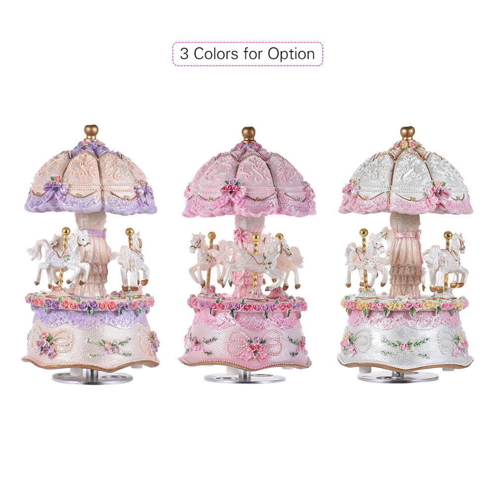 Luxury Dream 3-Horse Rotating  - Snow Globe Musical ulasan dan harga