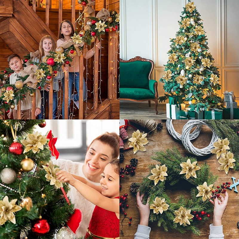 5PCS Christmas Flowers Christm - Christmas Tree Artificial ulasan dan harga