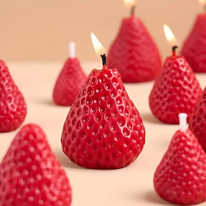 Strawberry Silicone Candle Mol - Holiday Candle Set ulasan dan harga