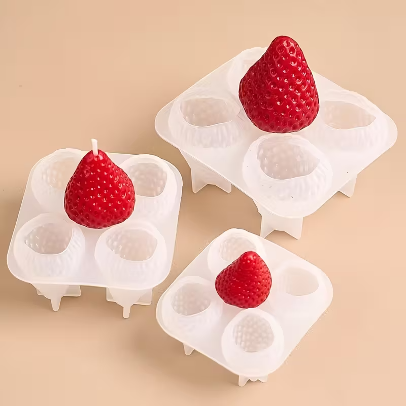 Strawberry Silicone Candle Mol - Holiday Candle Set ulasan dan harga