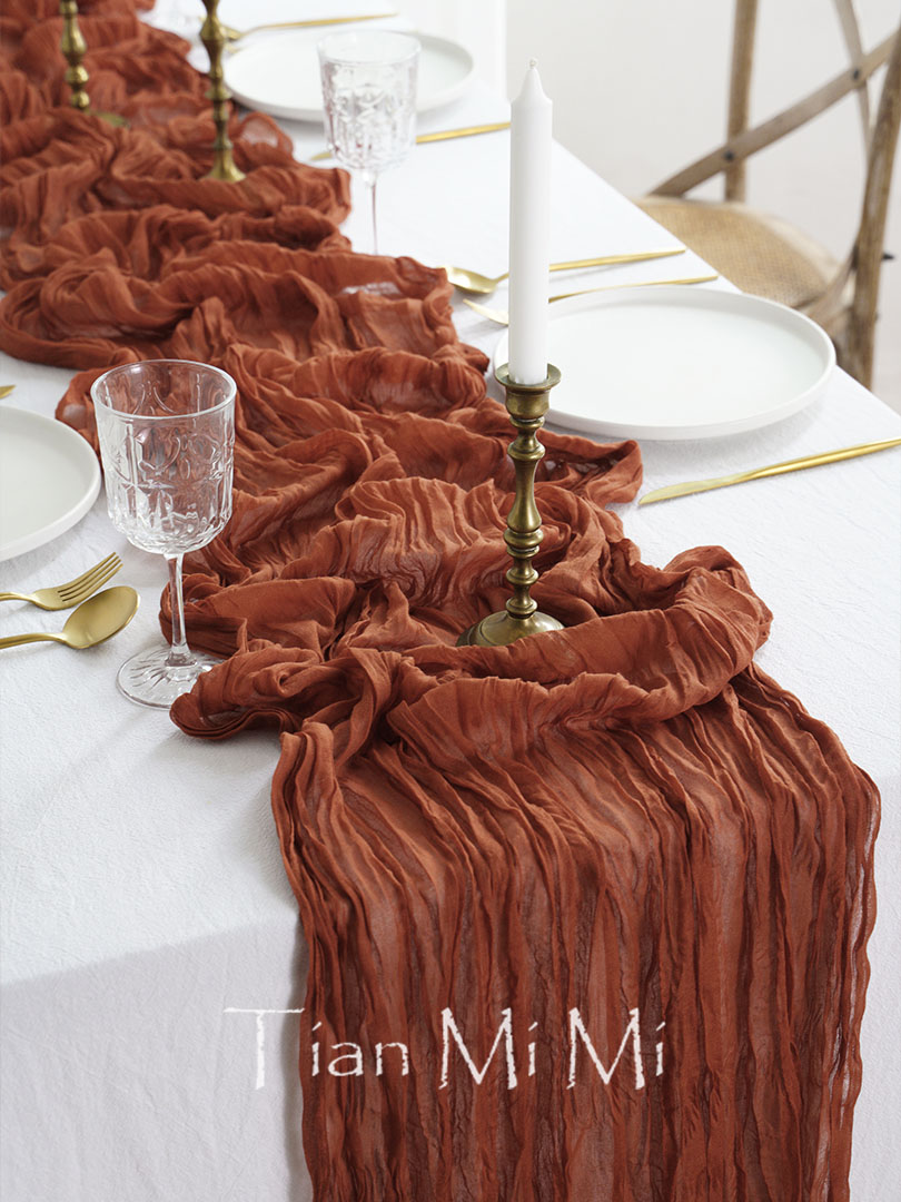Semi-Sheer Gauze Table Runner  - Christmas Table Runner ulasan dan harga