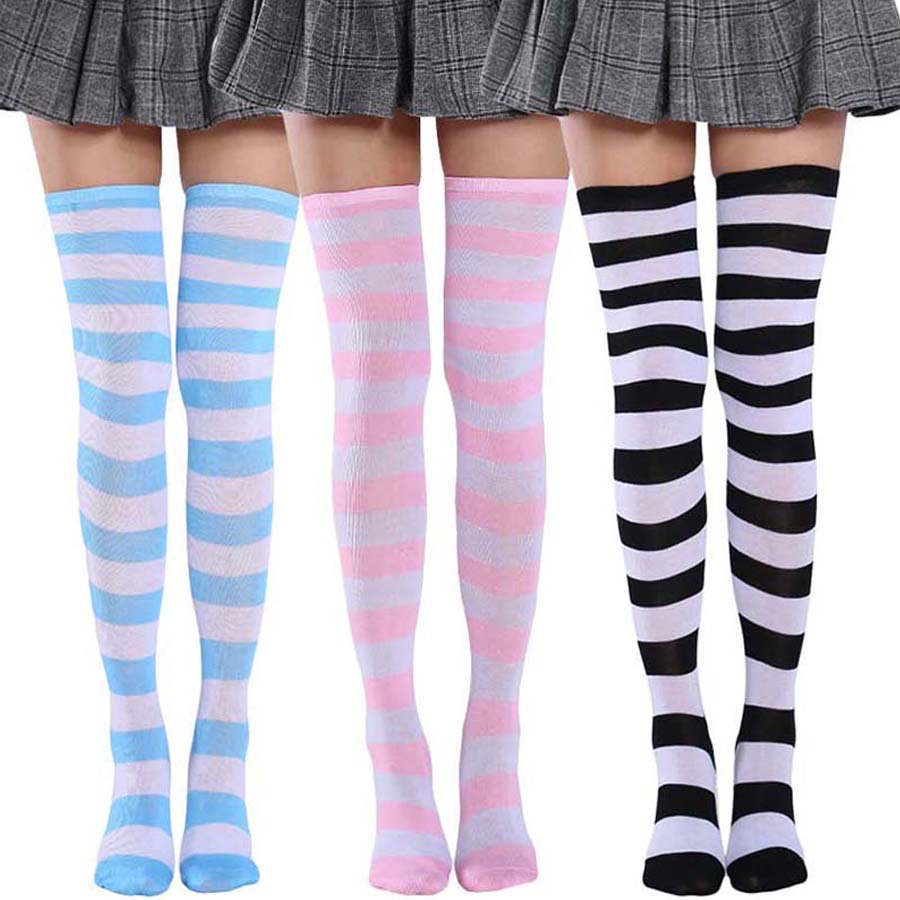 Cute Pink Blue Lolita Striped  - Christmas Stocking Hanging ulasan dan harga