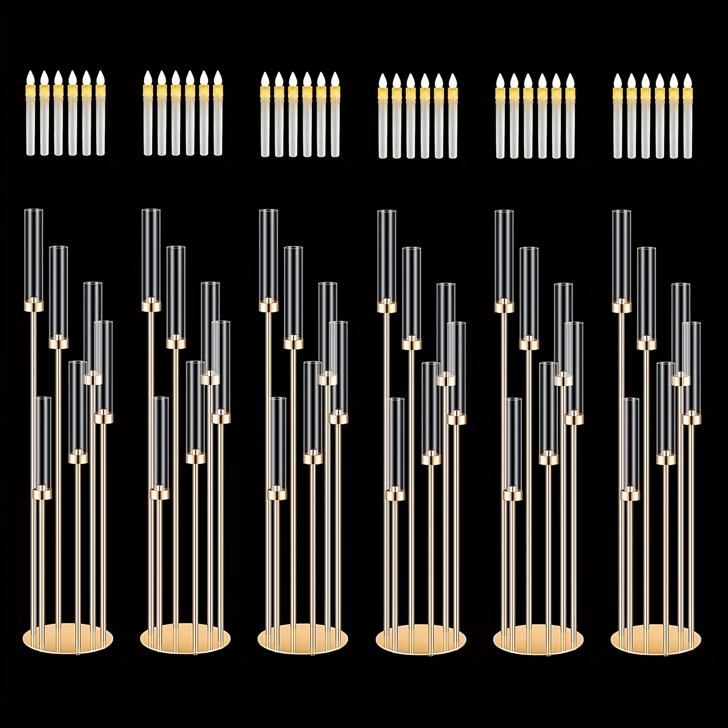 2 Sets Floor Candelabra 6 Arms - Holiday Candle Set ulasan dan harga