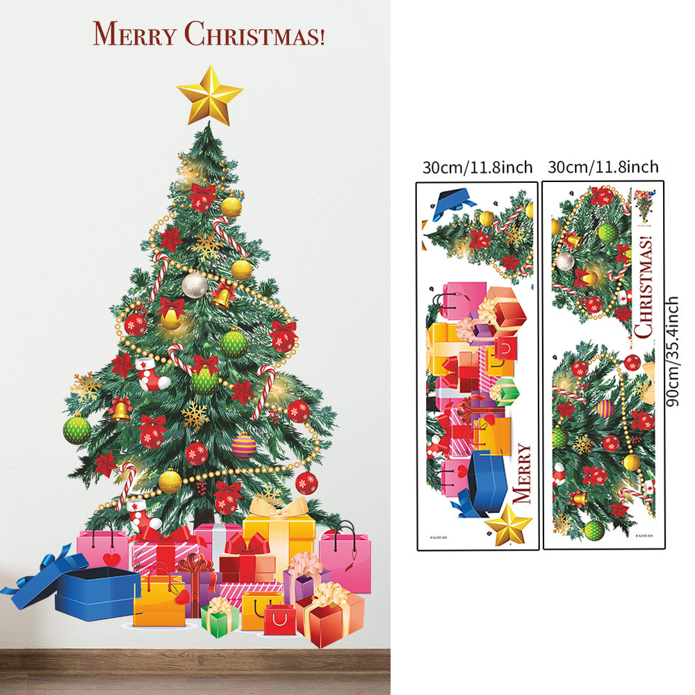 Christmas Tree Wall Stickers G - Snowflake Window Decal ulasan dan harga