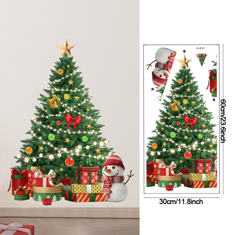 Christmas Tree Wall Stickers G - Snowflake Window Decal ulasan dan harga