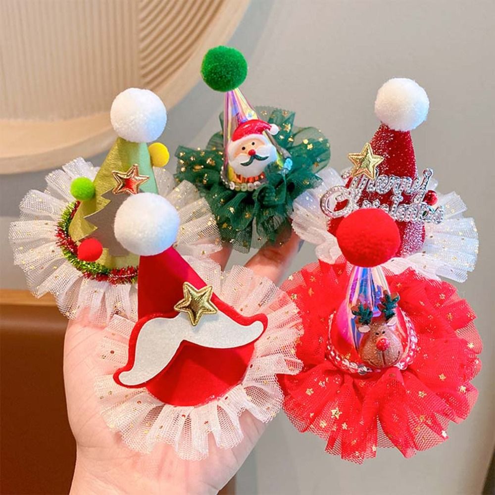 Cute Star Christmas Hair Clip  - Santa Hat Plush ulasan dan harga