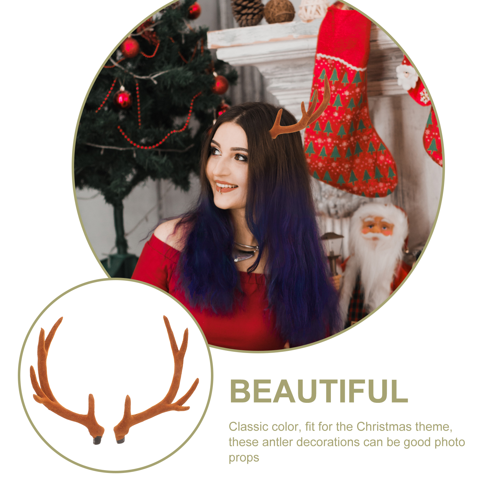 17CM Brown Reindeer Antlers Si - Reindeer Antlers Headband ulasan dan harga