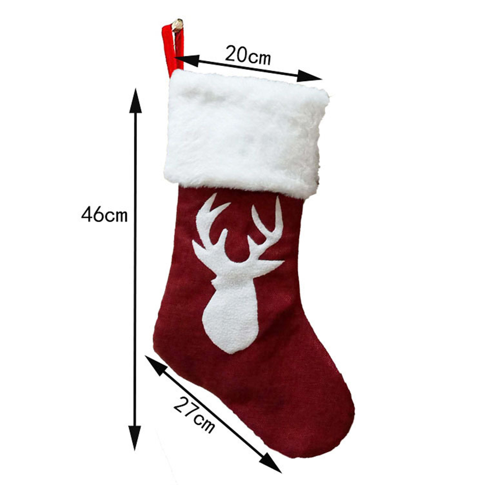 46Cm Plush Big Christmas Socks - Christmas Stocking Hanging ulasan dan harga