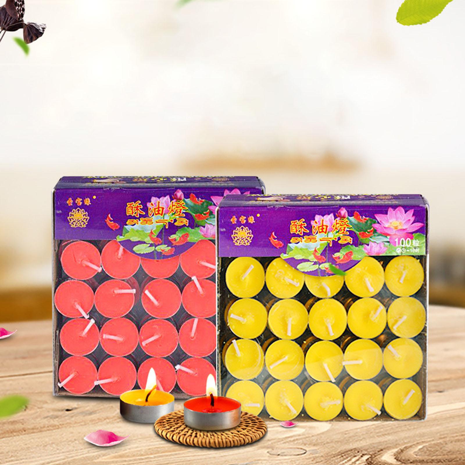 100pcs/Set DIY Round Smokeless - Holiday Candle Set ulasan dan harga