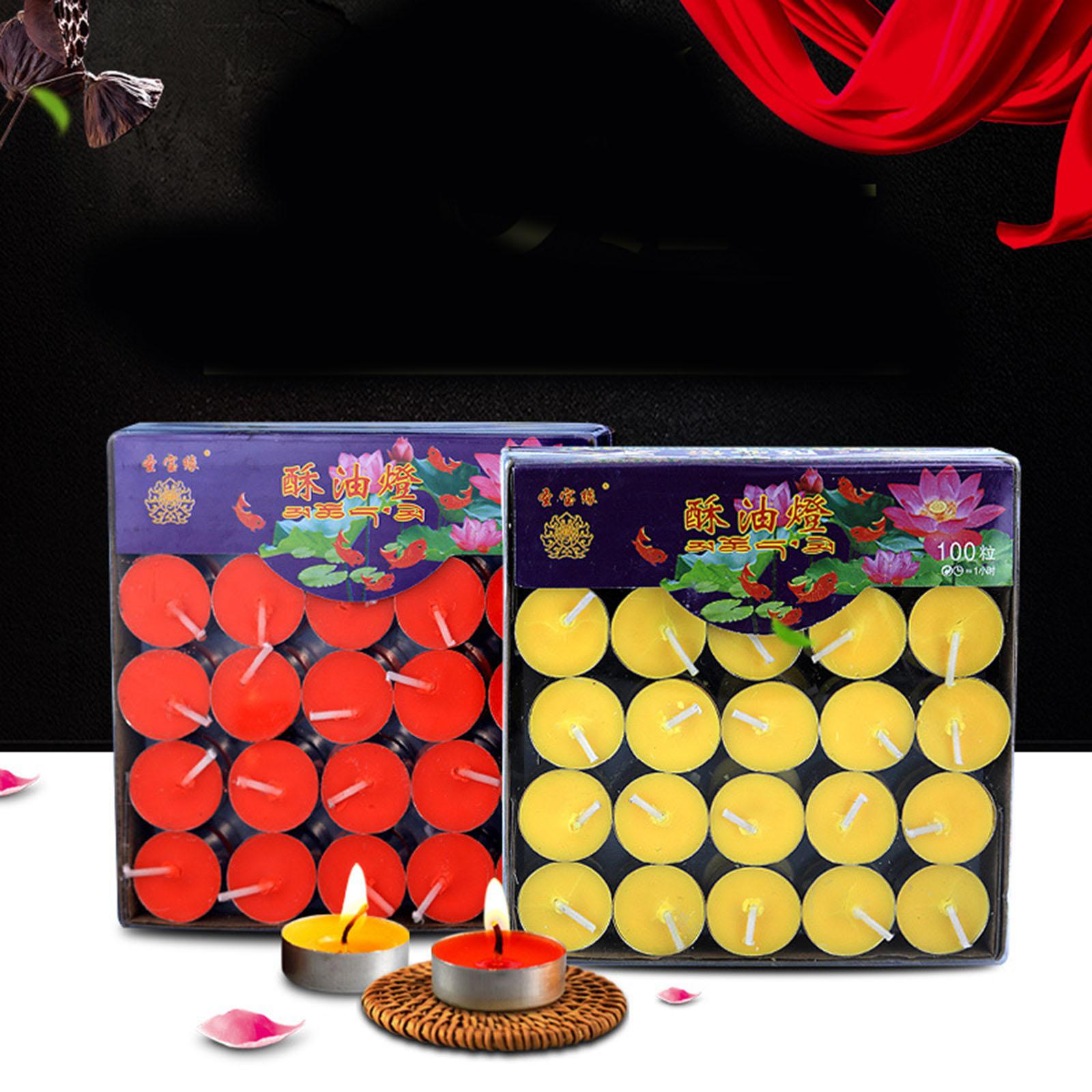 100pcs/Set DIY Round Smokeless - Holiday Candle Set ulasan dan harga