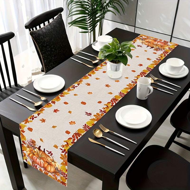 1pc Thanksgiving & Halloween T - Christmas Table Runner ulasan dan harga