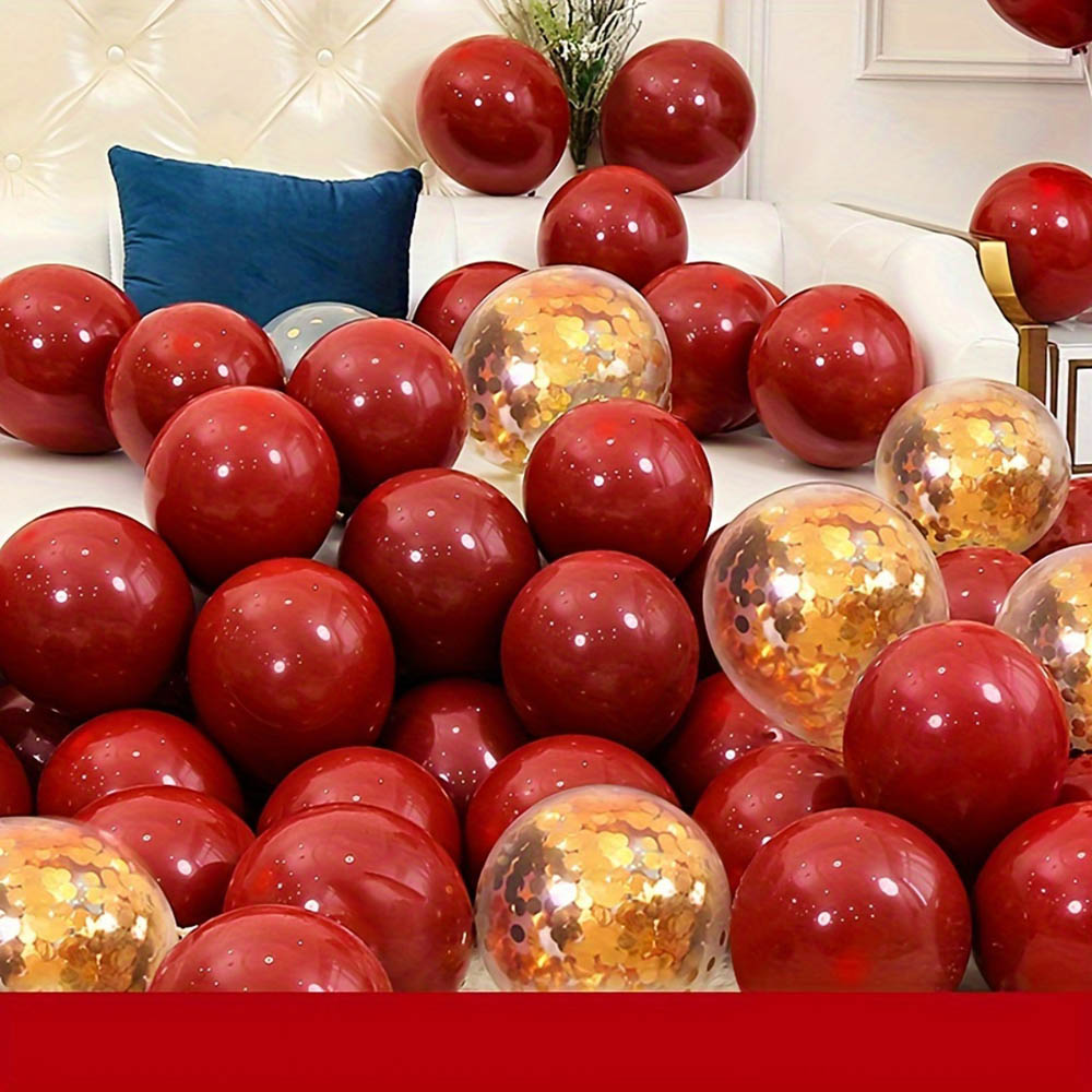 50pcs/pack Red Gold Balloon Ar - Tinsel Garland Decoration ulasan dan harga