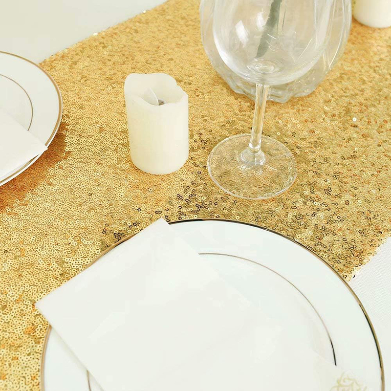 Golden Sequin Table Runner for - Christmas Table Runner ulasan dan harga