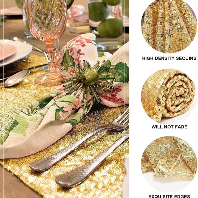 Golden Sequin Table Runner for - Christmas Table Runner ulasan dan harga