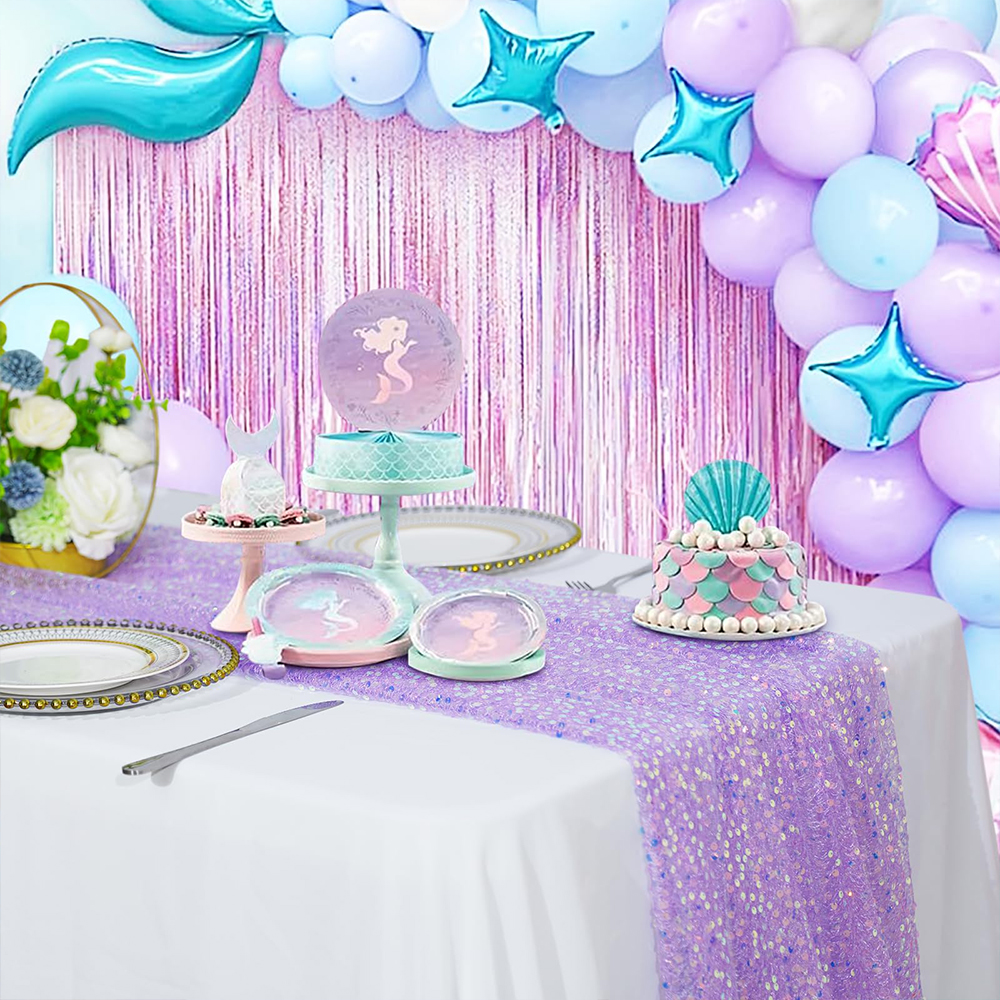 Mermaid Table Runner Iridescen - Christmas Table Runner ulasan dan harga